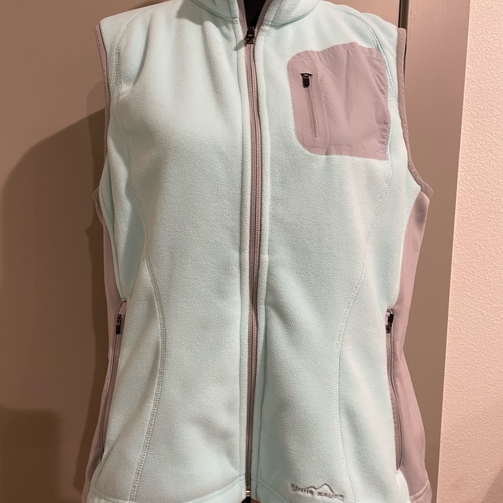 Eddie Bauer Mint and Gray 365 Windcutter Fleece Vest